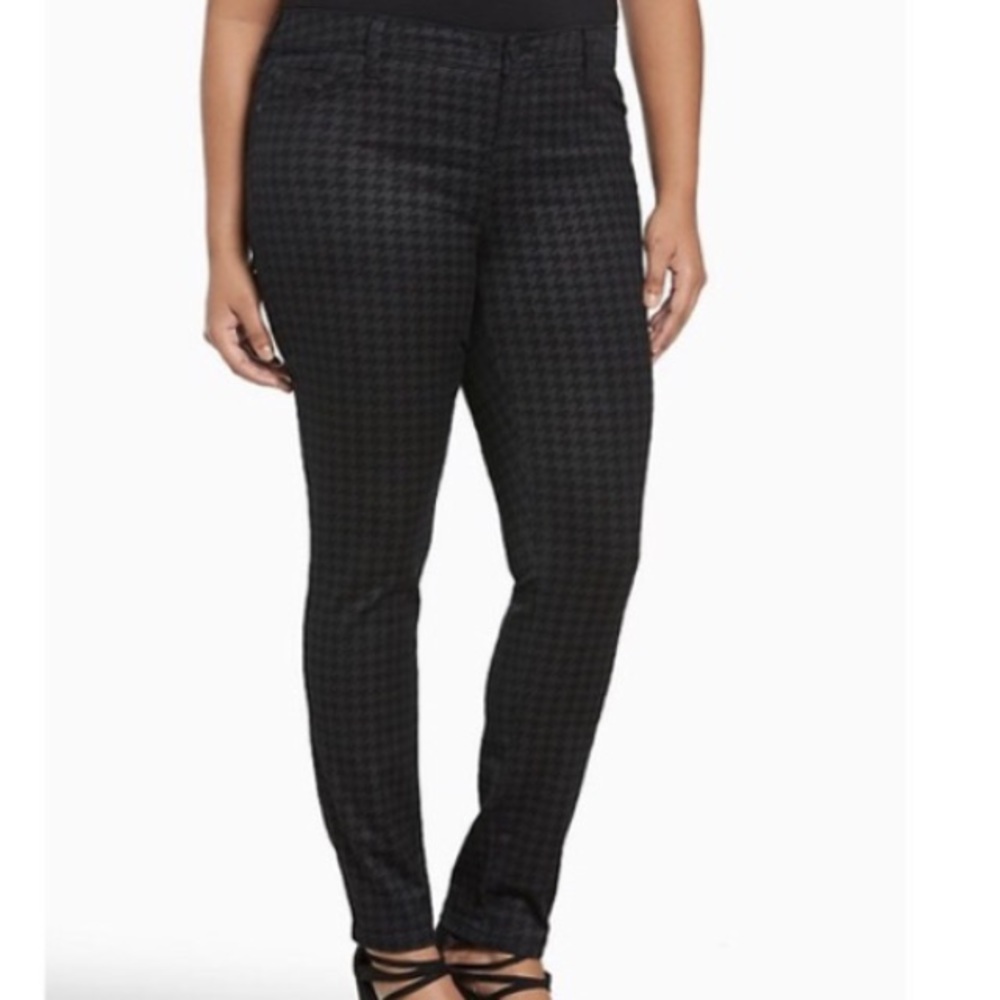 Size 22R Torrid Luxe Stretch Skinny Straight Pants Houndstooth Mid Rise Office